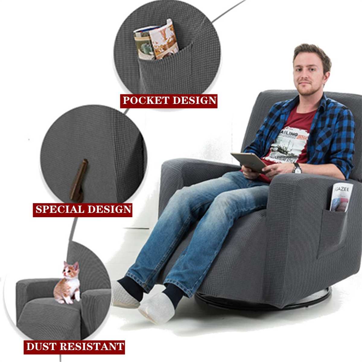 Massage Chair Cover Recliner Sofa Gamer Chair All inclusive Cover Elastic Protector Relax Armchair Living Room Single Couch