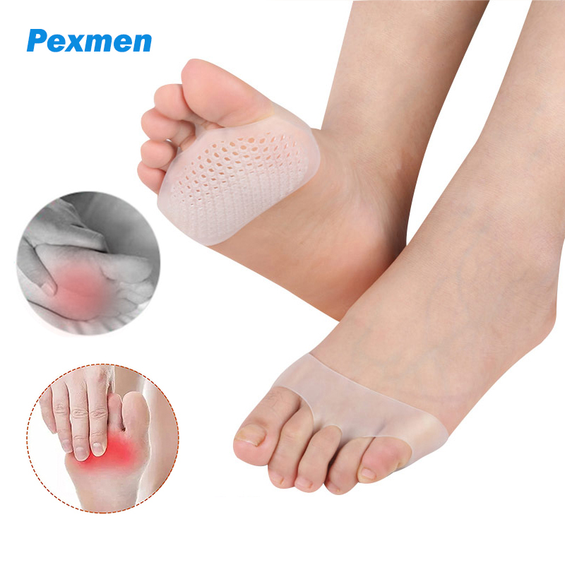 Pexmen Metatarsal Pads Ball of Foot Cushions for Women and Men Soft Gel Foot Pads Pain Relief Forefoot Pad