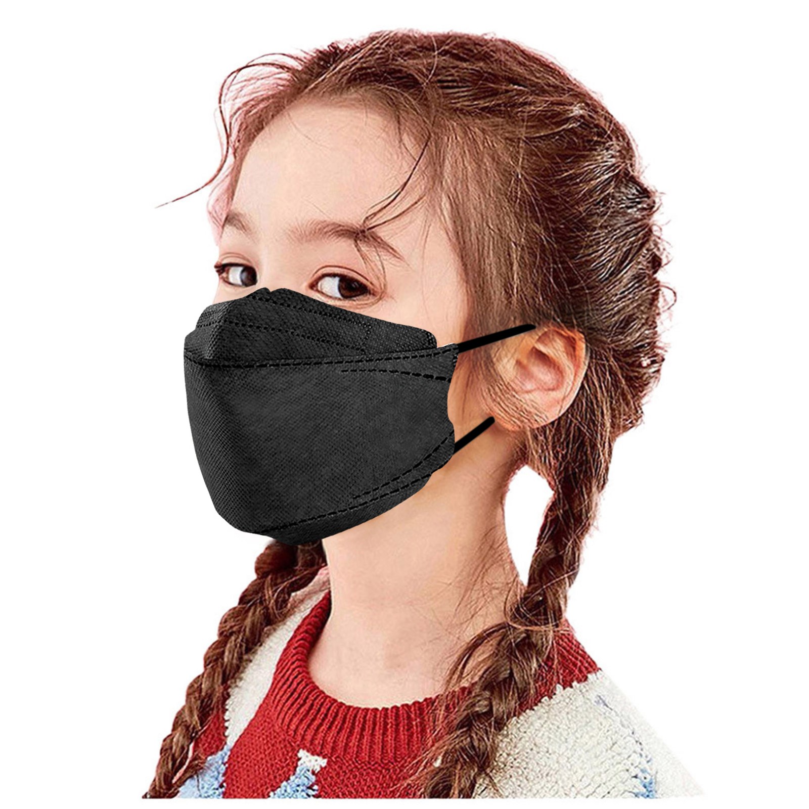 Disposable Black Masks Kids Face Mask Fish Type 3D 4-ply Solid Mouths Cover Mask Mascarilla Infantiles Mascara Facial