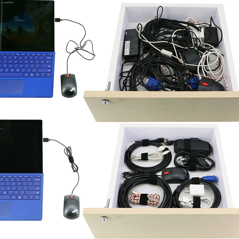 colorido de cabo de fixação reutilizável Cabo de cabo organizador tiras de cabo de cabo Organizador de fio Corder de corda para laptop
