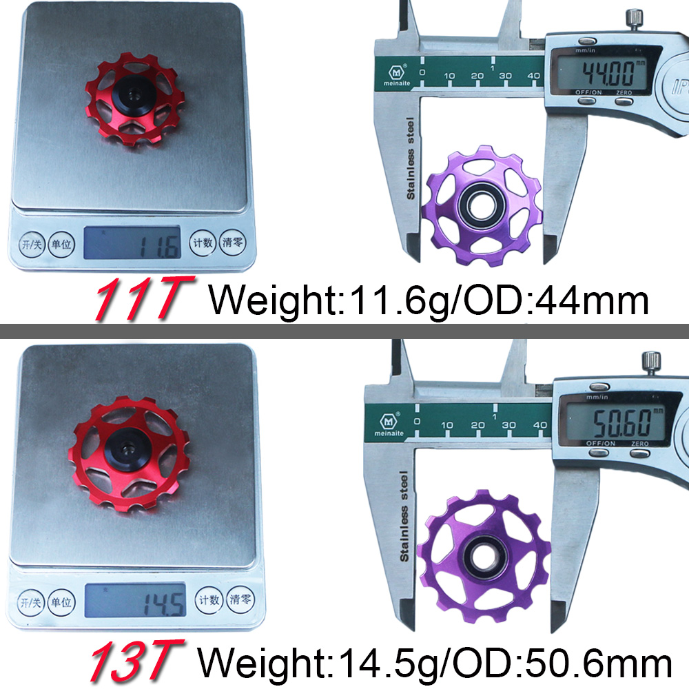 11T 13T MTB自転車リアデレイラージョッキーホイールスチールベアリングプーリーロードバイクガイドローラーアイドラー4mm/5mm/6mm for sram shimano