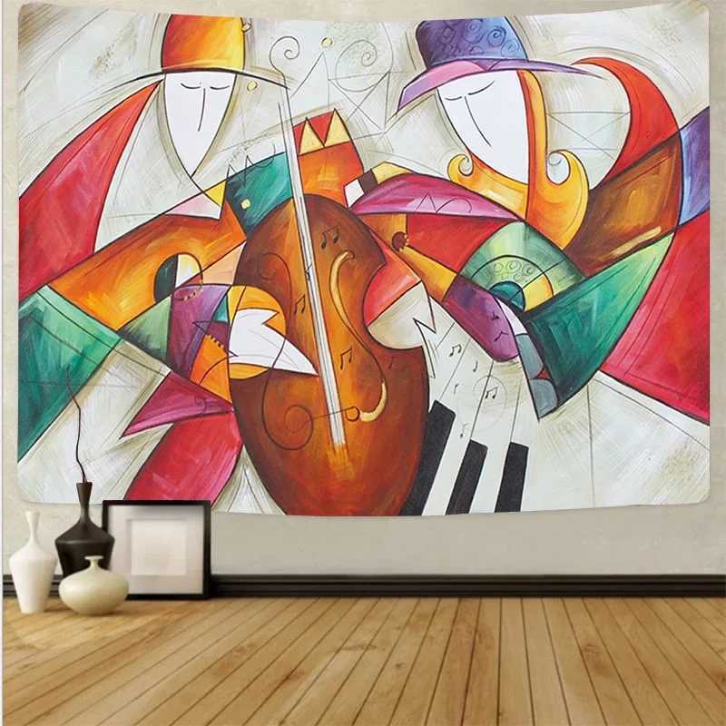オイルタペストリーズライフオブライフ抽象絵画タペストリーポリエステルモダンウォールハンギングアート画像ベッドルームリビングルーム装飾用ホームデコレーションR0411