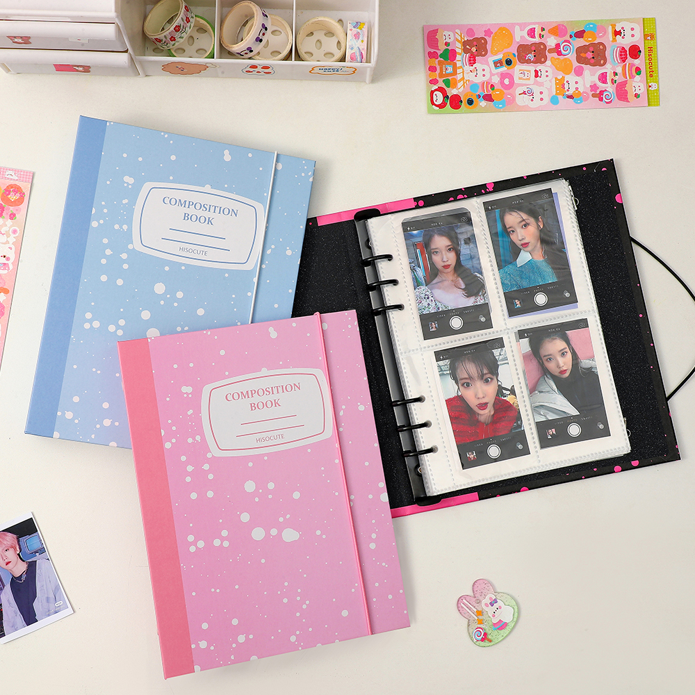 A5 Binder Photocard Holder Organizer Storage Folder Transparent Loose Leaf Pouch Idol Photo Filing Binder Notebook Stationery