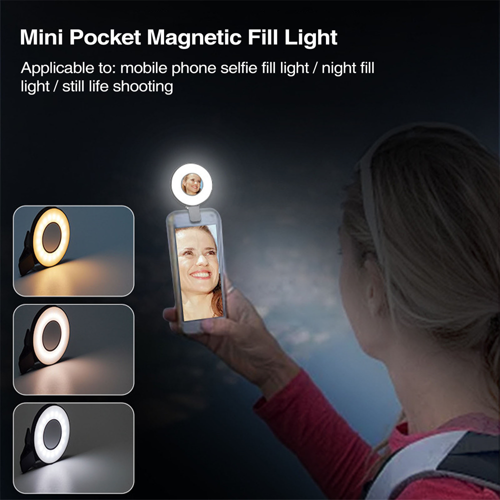 Nouveau téléphone mobile magnétique Selfie Light Ring Film Light pour Magsafe iPhone 12 13 14 Série Android Phone Light Recchargeable