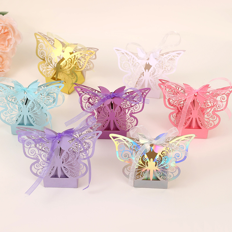 20/50 pezzi Laser Hollo Hollo Butterfly Boxes Wedding Candy Chocolate Box Bombal