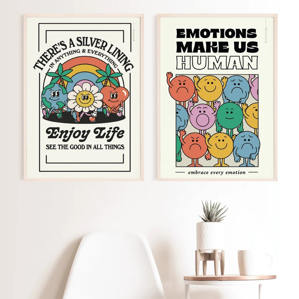 Trend Great Things Coming Citat Emotions Making Us Human Wall Art Wall Art Canvas Målningsaffischer för vardagsrumsheminredning