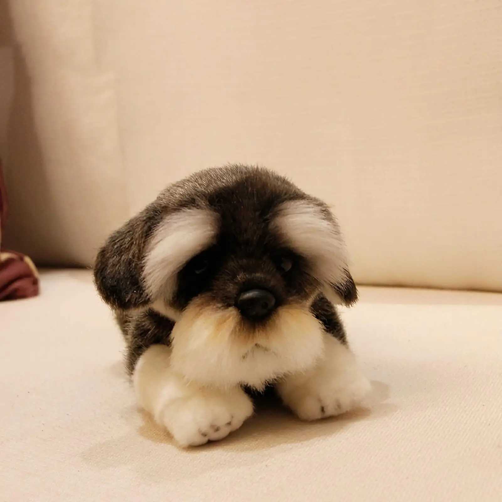 Poux en peluche bébé schnauzer chien en peluche en peluche jouet mignon chien en peluche