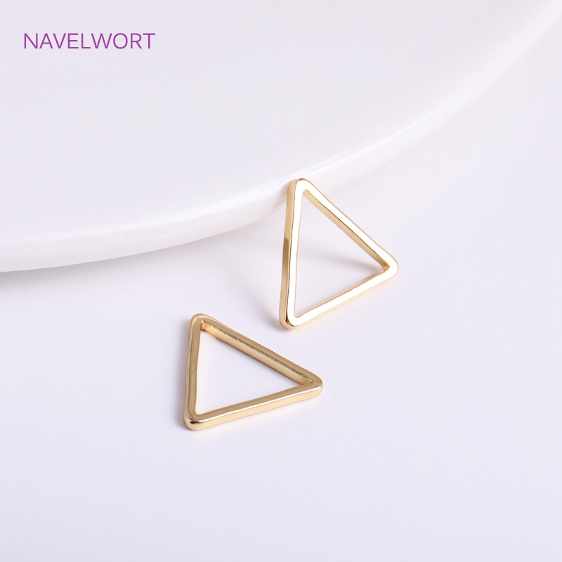 14K Gold Plated Pentagram/Round/ Square Charms For Jewelry Making,Brass Metal Star Connector For Earring Making Accessories