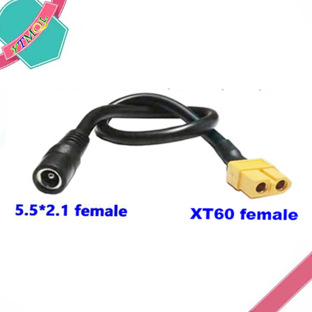 XT60 XT30 T Enchufe hombre hembra a DC 5.5*2.1 mm Conector Batería Cable Adaptador Cable de silicona para cargador de batería RC