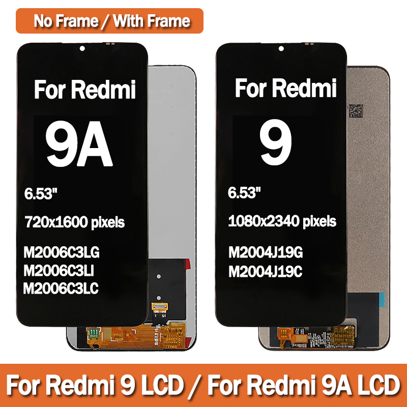 オリジナル6.53 '' redmi 9 m2004j19g lcd for xiaomi redmi 9a 9c m2006c3lg m2006c3mg lcdディスプレイタッチスクリーンデジタイザーアセンブリ