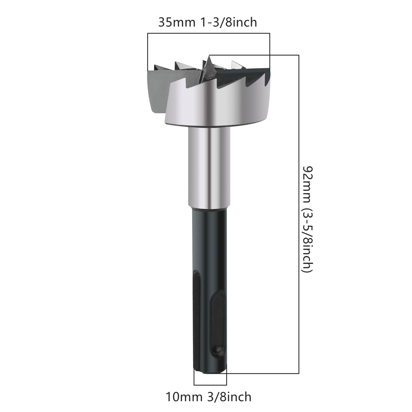 Heda SDS Plus Shank 35mm Forstner Drill Bits Cutter HCS hinge boring workings Hole Saw for Soft and Hardwood