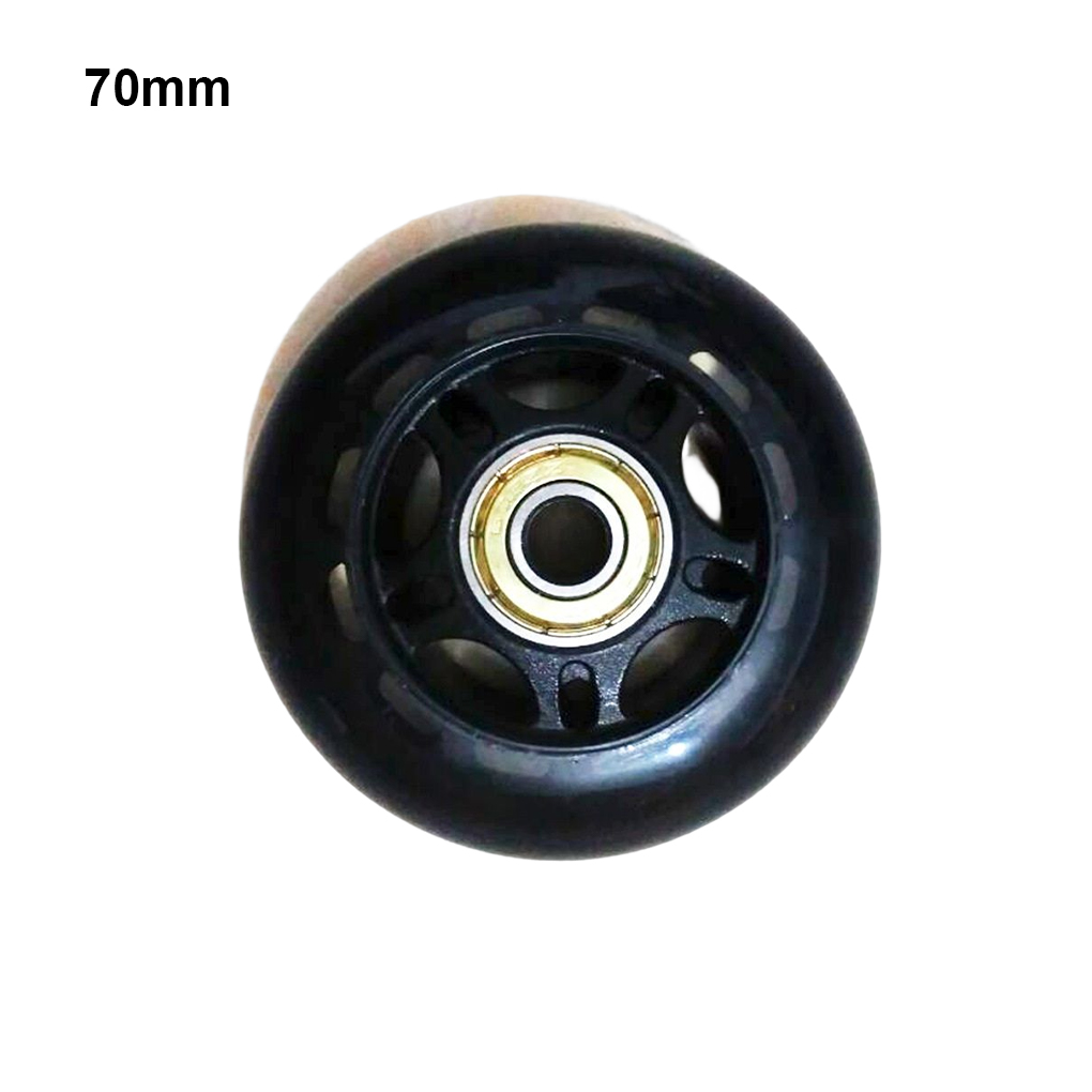 Inline Skating Shoe Wheel Shockproof Hockey Roller Portable PU Casters Replacing Parts Skateboard Accessory Black 70mm