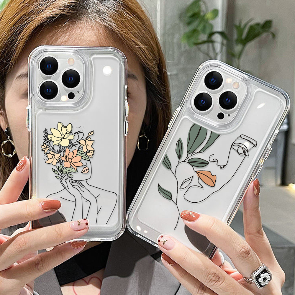 Clear Flower Telefone Case dla Samsung A53 A52S 5G A33 A13 A22 A23 A31 A32 A50 A51 A12 A21S A14 A02S A03S A10 A70 A71 A72 A73 Cover Cover Cover