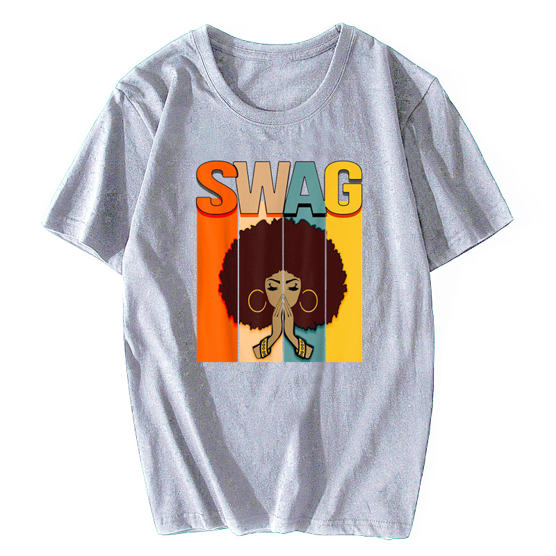 Swag vintage melanin afro femme reine du mois de l'histoire noire T-shirt coupons t-shirts masculins t-shirts tops de loisirs
