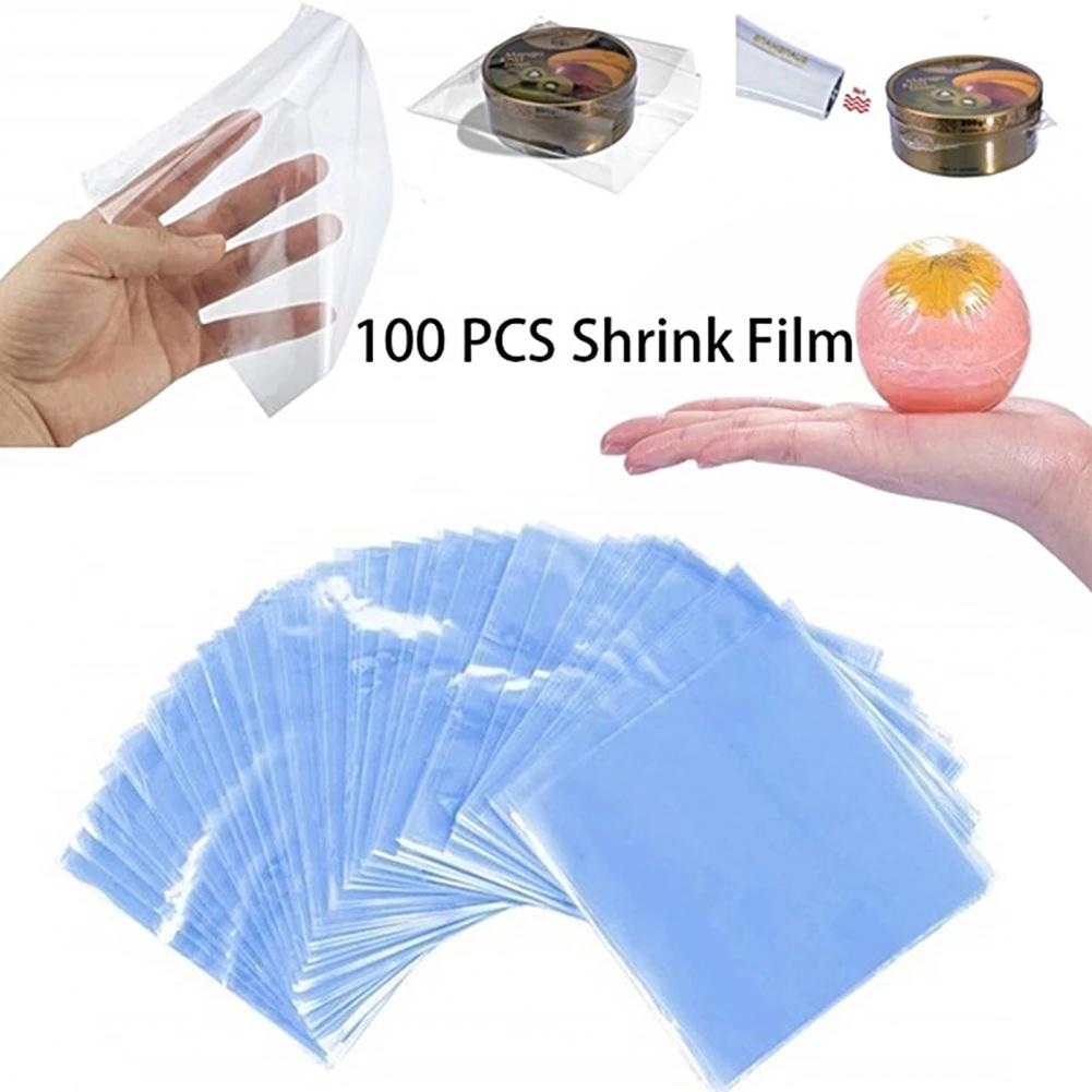 100st PVC Heat Shrink Film Wrap Storage Bag Retail Packing Bag Clear Plastic Polybag Cosmetics Packaging Pouch Organizers