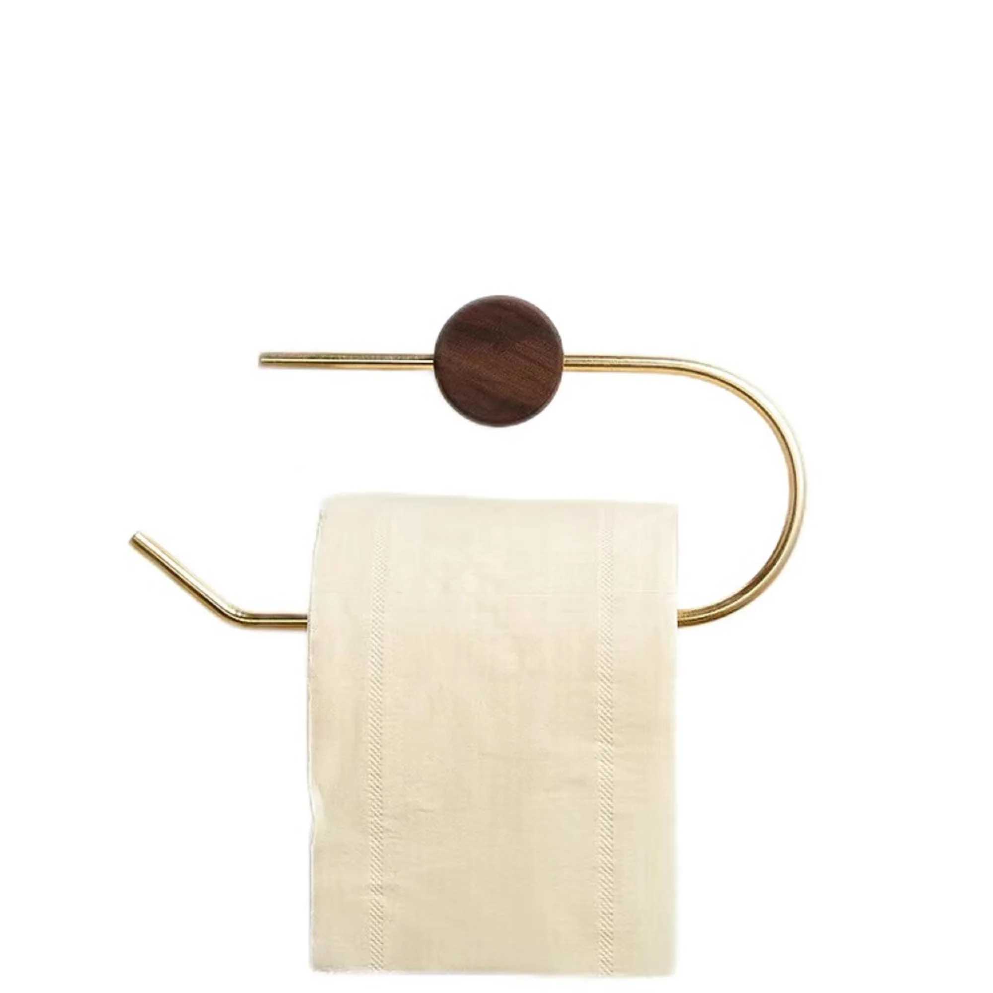 Porta carta igienica supporto toilette in legno senza trapano cucina stoccata asciugamano accessori bagno autoadesivi a parete a parete rack 240410 240410