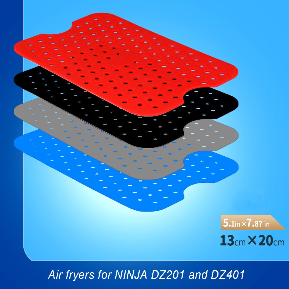 Rechteck Silikonmatte wiederverwendbares Backpad Dual Air Frittyer für Ninja DZ201 DZ401 Nicht -Stick -Ofen -Utensilien Küchenzubehör