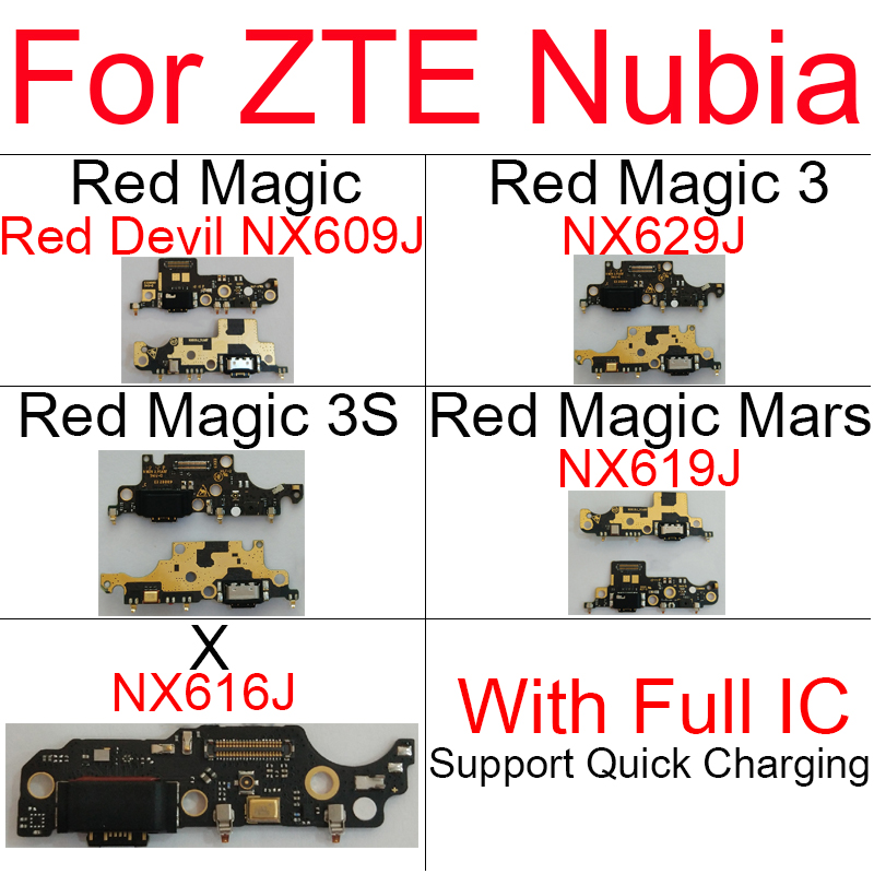 USB Charger Charging Jack Board voor ZTE Nubia Red Magic 3 3S Mars X NX616J NX619J NX629J Red Devil NX609J Vervangingsonderdelen