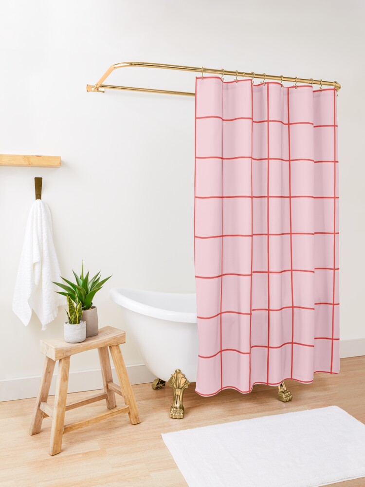 Motif rose et rouge conception de conception rideau de douche accessoires de salle de bain salle de bain rideau salle de bain