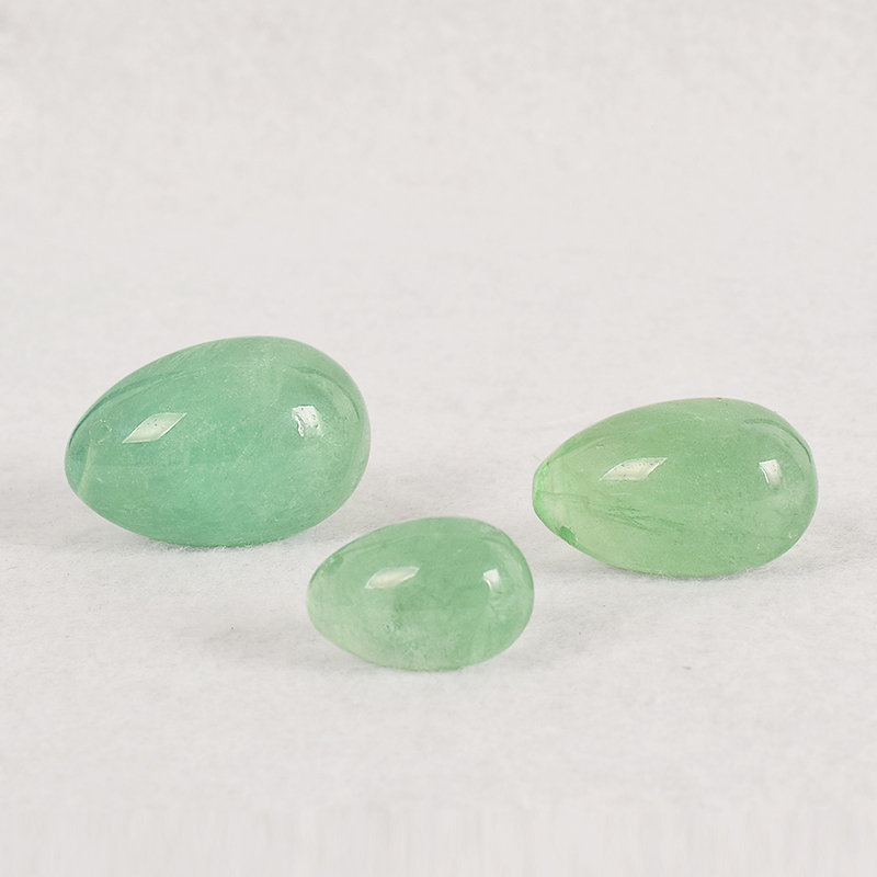 / ensemble percés jade œuf de pierre naturelle de massage de fluorite vert fluorite Crystal Boules pelvien kegel