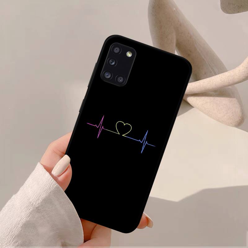 Abstract Art Line Love Heart Phone Case Samsung A51 A30S A52 A71 A12 Huawei Honor 10i Oppo Vivo Y11 Cover