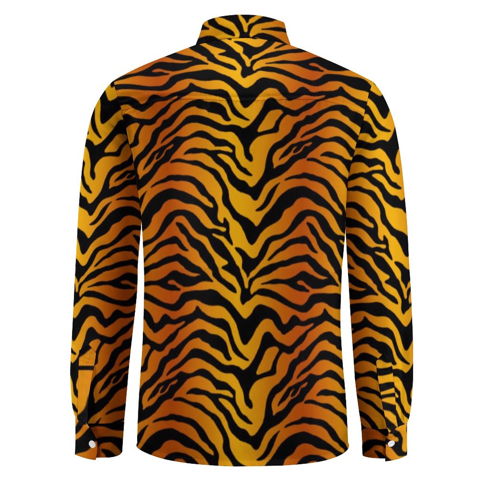 Tiger -Print -Hemd schwarze Streifen Casual Hemden Langarm Design Ästhetische Blusen Spring Cool Oversize Tops