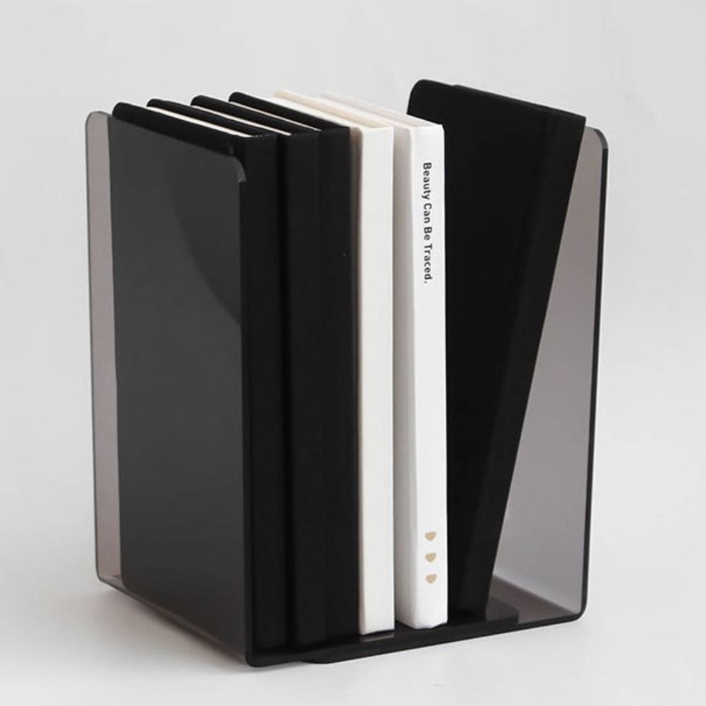 L Forma trasparente ACRILICO Bookstand Accessori di cartoleria di bookingend Simple Message Board Stand Holder Organizzatore