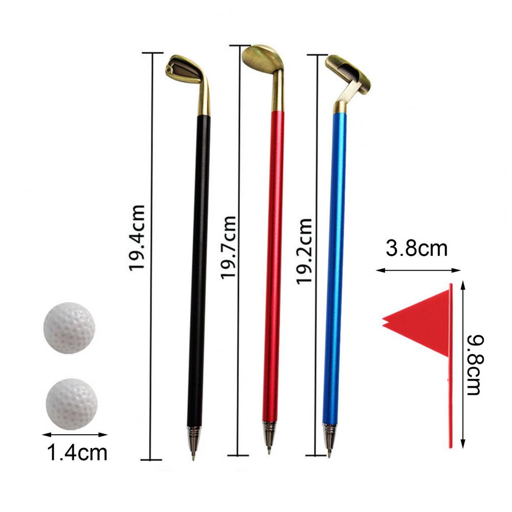 Mini Golf Pen Set Table Golf Gold Mini Course Putting Green 3 Clubs Balls and Flag Simulate Golf Course Golf Put Trainer