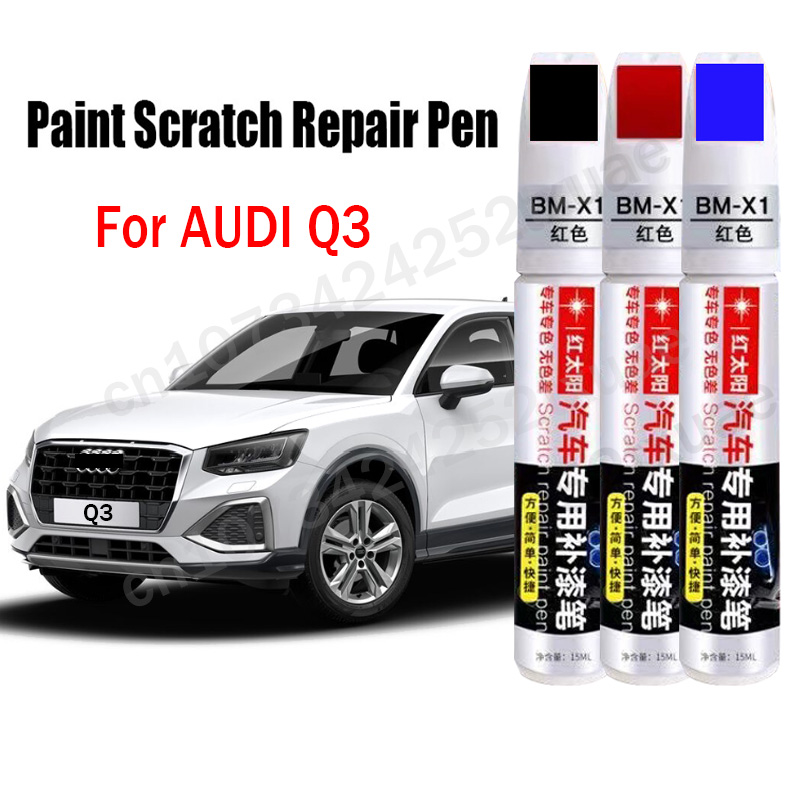 Caneta de reparo de tinta de carro para Audi Q3 Touch-up caneta preto branco azul azul cinza Acessórios para cuidados com tinta