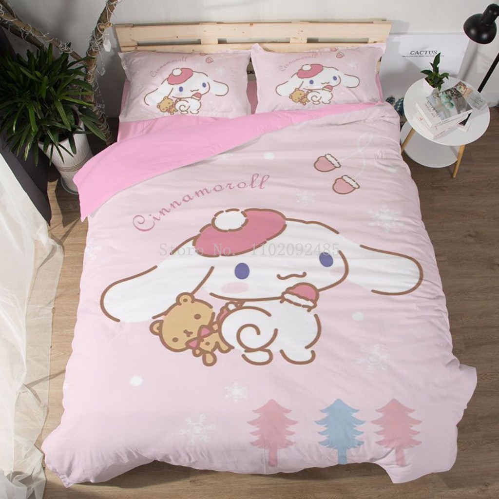 Cinnamoroll Dog Duvet Cover Bedding Set Double Twin King Kids Baby Girls Bedclothes Comforter Quilt Cover Bedroom Decoration