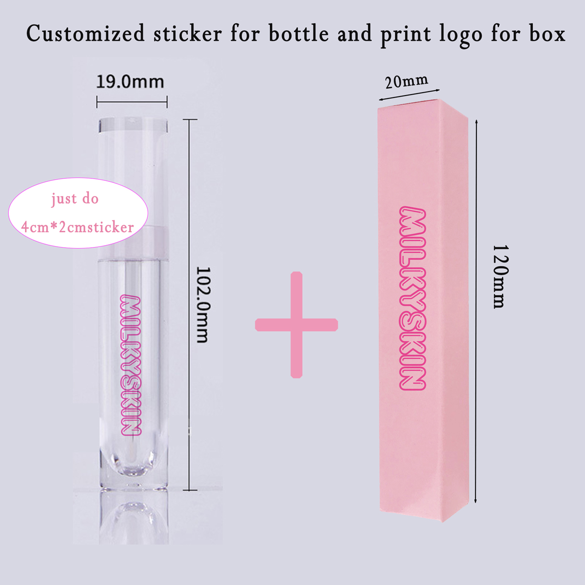 Passen Sie Lipgloss /Lippenstiftverpackungskästen Kit Logo Lipgloss Großhandel Lippenrohrflaschenbehälter mit Aufkleber -Schüttgut Make -up an