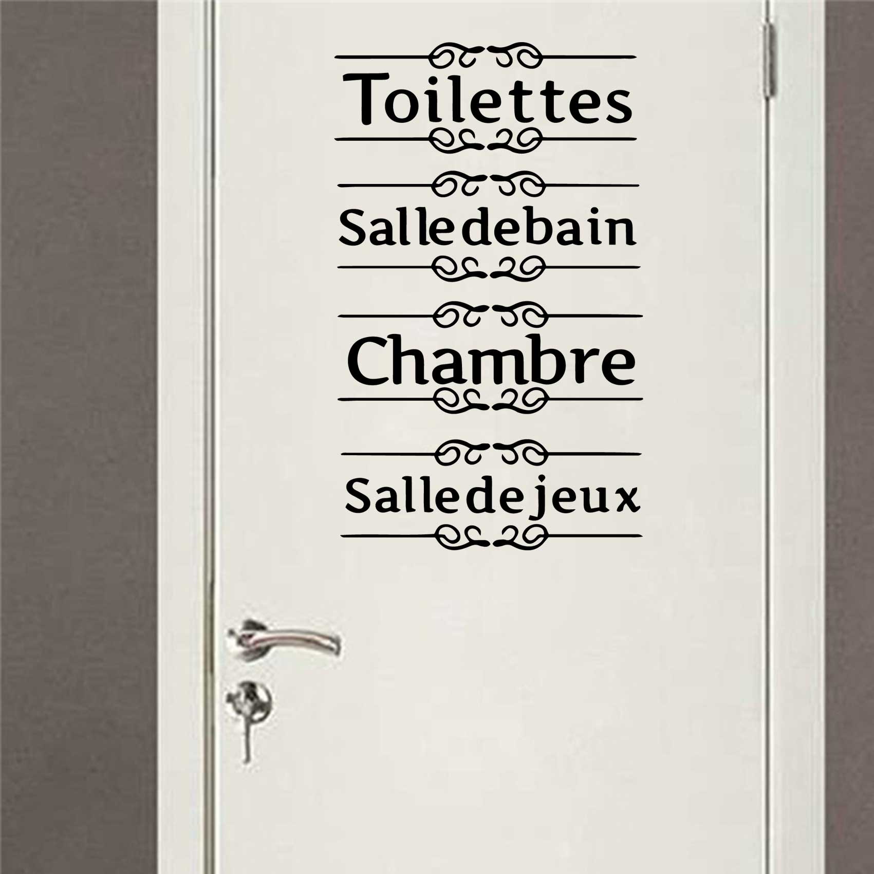 New Word Wall Sticker Diy Wallpaper para banheiro WC Door Decor Vinyl Art Decal