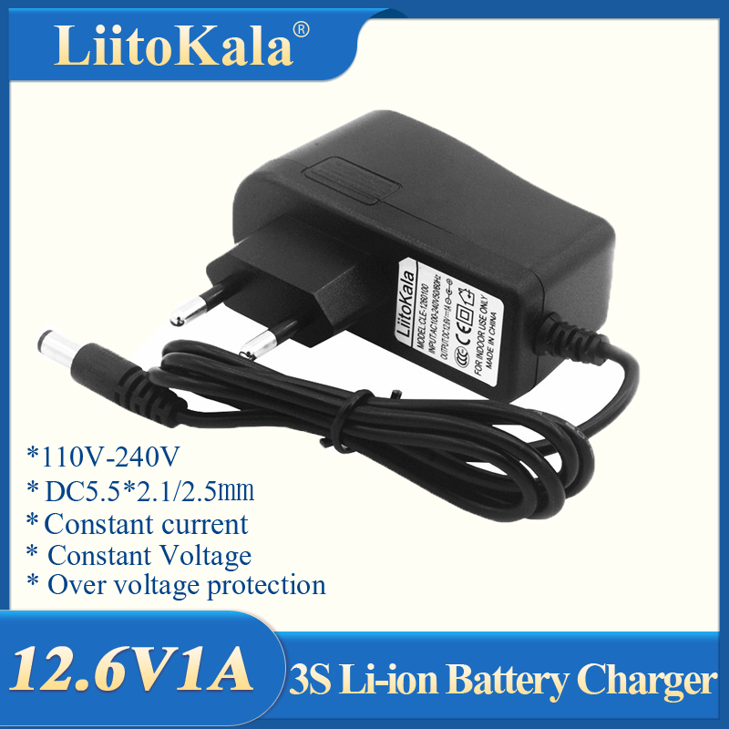 Liitokala 25.2v1a dc 8.4v / 16,8v / 12.6v 1a 1000mA adaptateur d'adaptateur alimentation 2S 3S 4S 6S Charger pour 18650 Batterie au lithium / AC100-240V