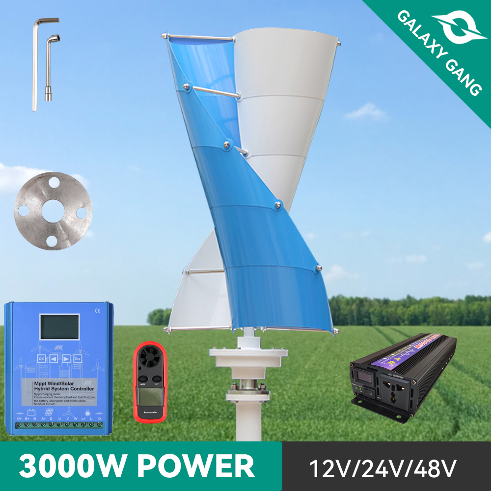 3KW Wind Turbine Generator Vertical 2 кВт 12 В 24 В Альтернативные ветряные мельницы с выкл.