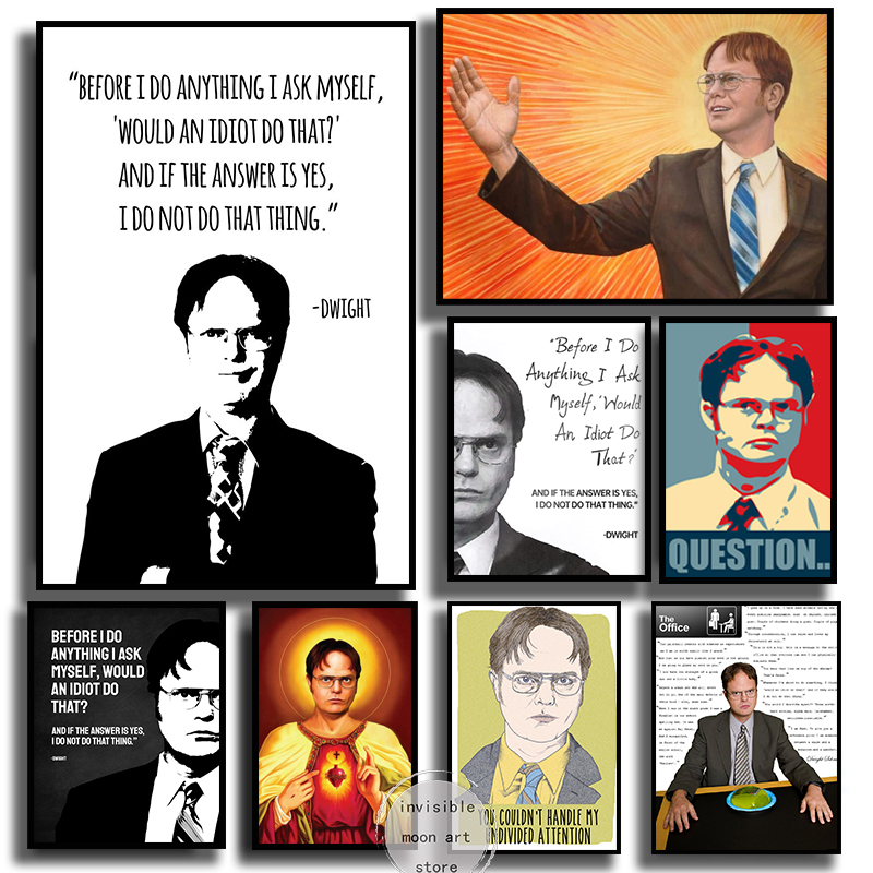 Affiches d'art de la motivation L'émission de télévision de bureau Dwight Schrute Expression toile peinture imprimés muraux Implagement de la décoration de la chambre à la maison