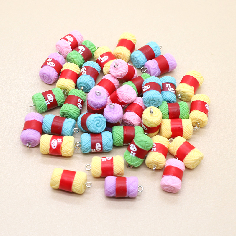 Wholesale Mix Resin Charms Bulk Miniature Knitting Wool Ball Cute Earring Pendant Findings Diy For Jewelry Making