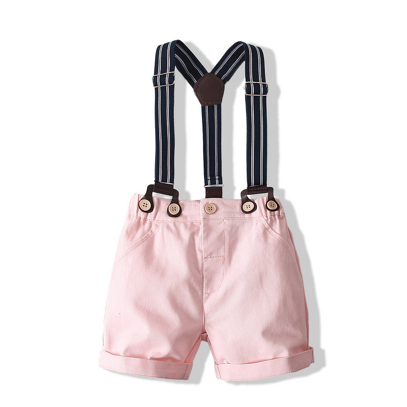 4 pièces bébé vêtements d'été gentleman plaid décontracté body à manches courtes + shorts pour tout-petit sets tenues de vêtements nouveau-nés bc433