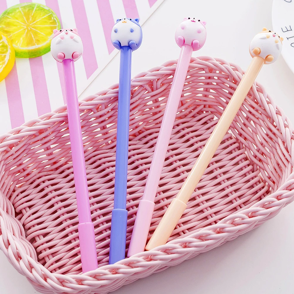 Pennen 24 stcs/bulk Japan cartoon kawaii pennen schattige hamster grappige gel pen terug naar school balpoint esthetisch briefpapier ding object 2022