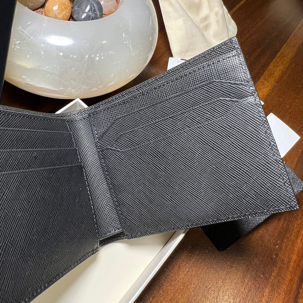 ファッションメンズウォレットオリジナルデザイナーUSDウォレットオリジナルボックスカウハイド高品質のクレジットカードホルダーポケットカードクリップカジュアルビジネス新しいショートクリップ財布