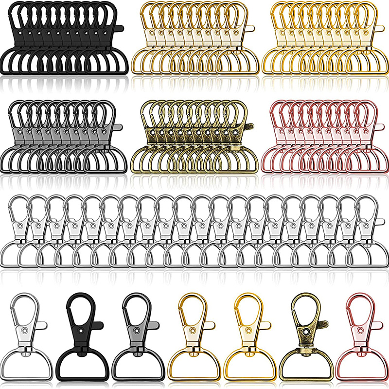 5st Swivel Clasp Hooks D Ring Key Chain Clip Hooks Lobster Claw Clasp Lanyard Hardware för DIY Craft Keychain Lanyard Making