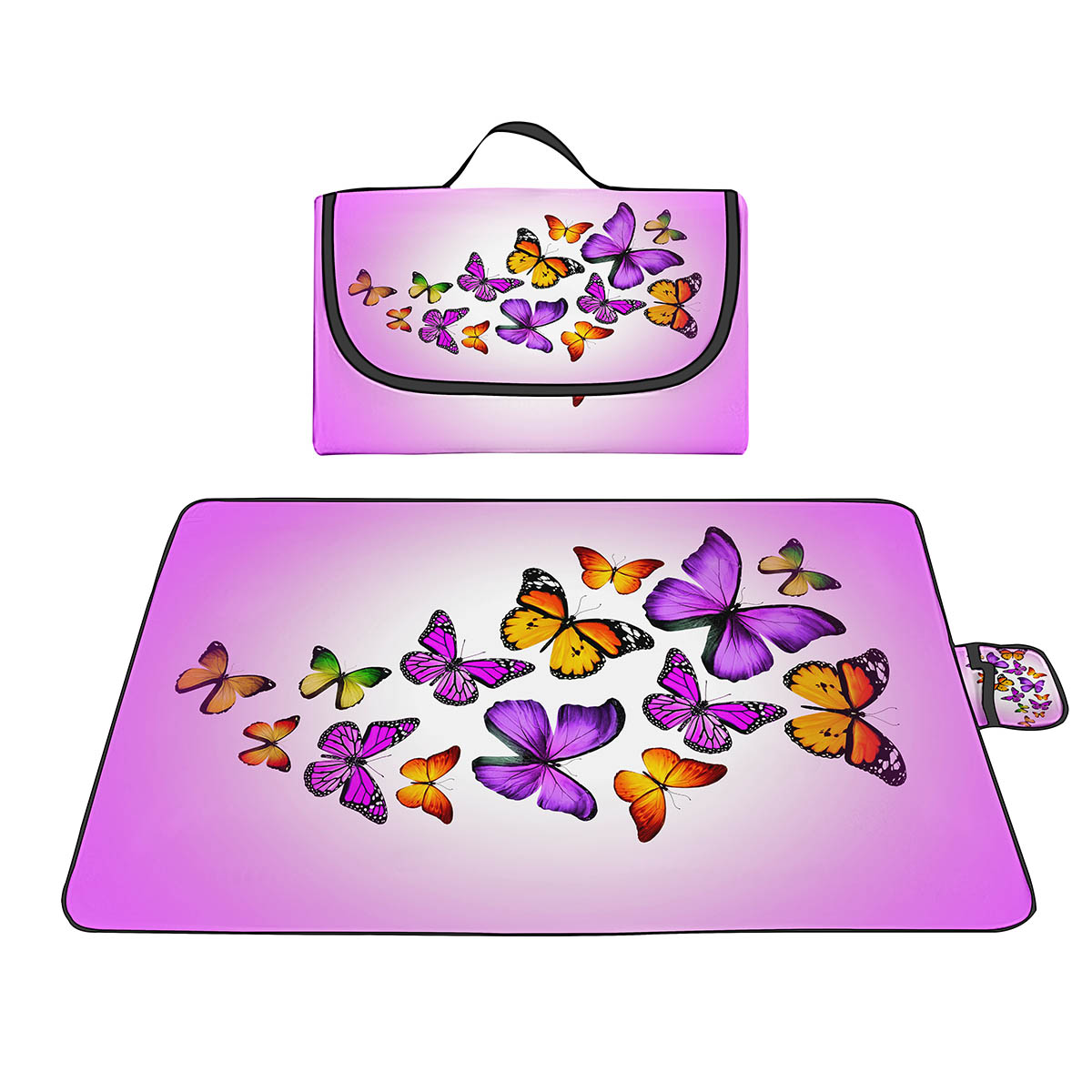Modello farfalla grande tappetino da picnic a sabbia, oxford esterno tappetino da picnic portatile impermeabile spiaggia, parco, prato, prato, viaggio