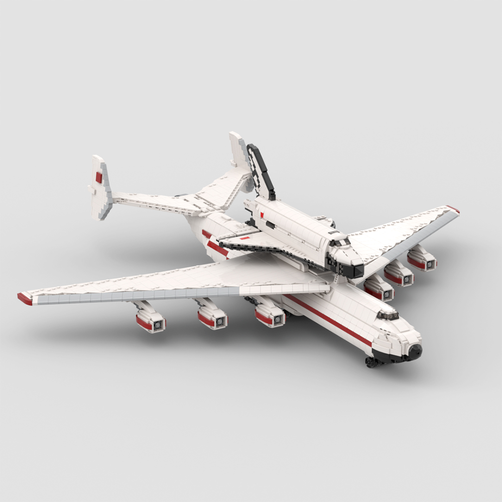 BuildMoc 1: 110 Buran con Antonov AN-225 Carrierplane Building Block Model Set Energia Buran Rocket Brick Toy Diy Regalo