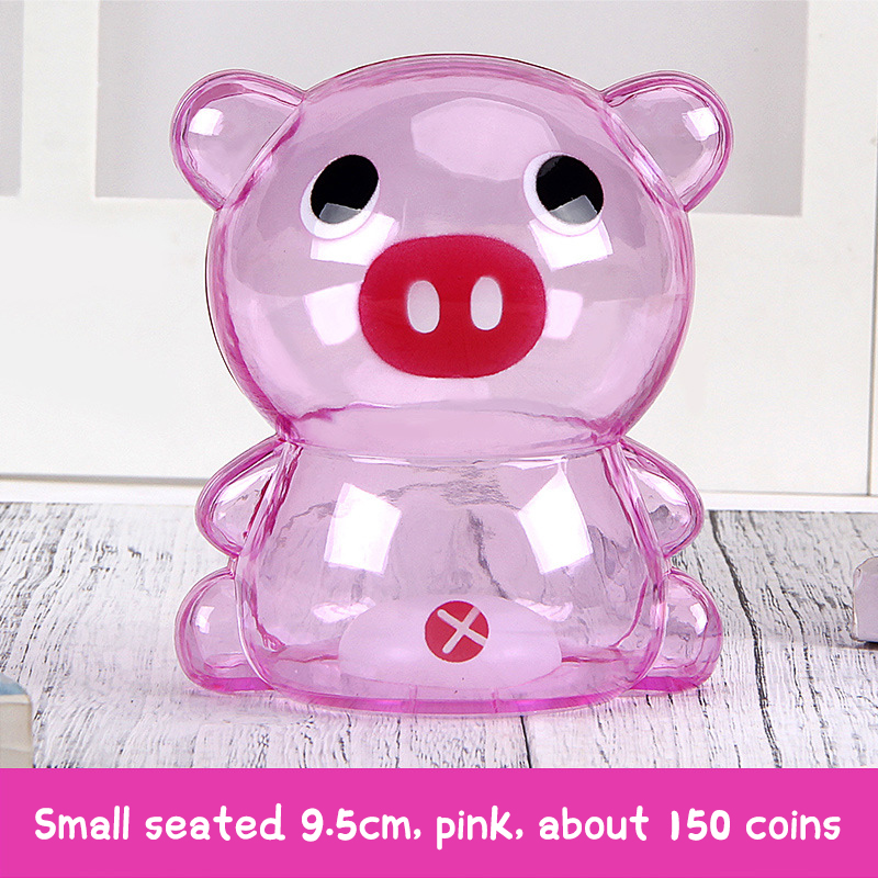 Creative Little Bear Pig Bank Transparent Coin Paper Money Box Sauvegarde Box mignon Déteinte de dépôt pour enfants Décoration de bureau