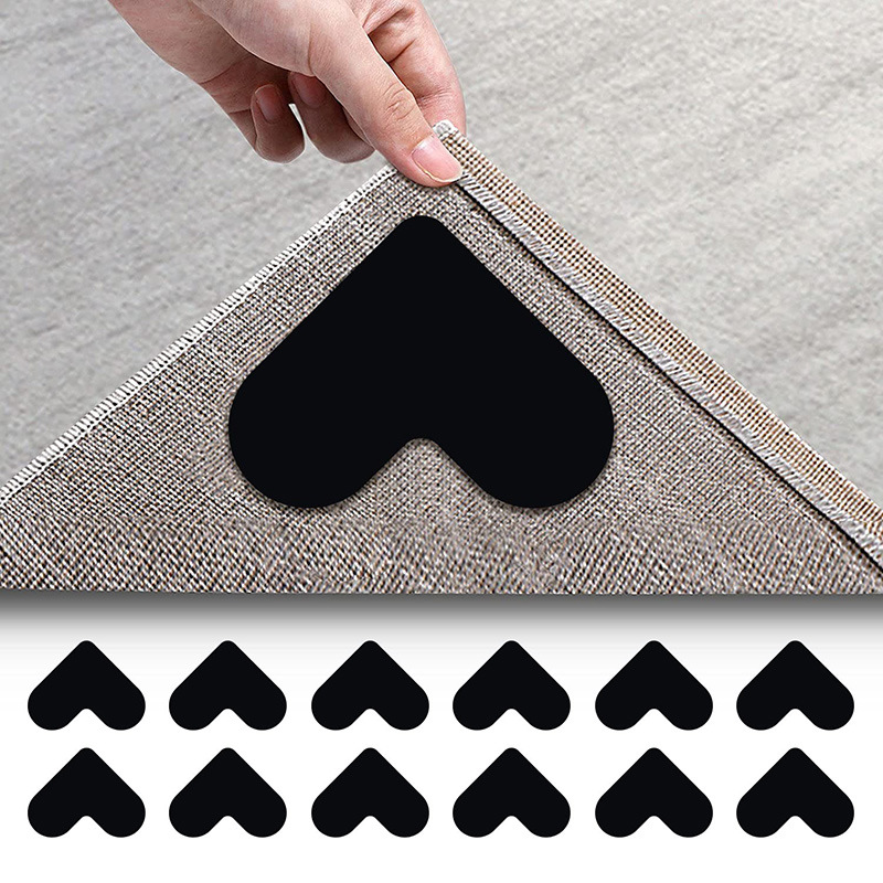 Anti slip mattor gör hörnen på mattan platt, mattklistermärkena är lämpliga för trägolv och kaklat golv.