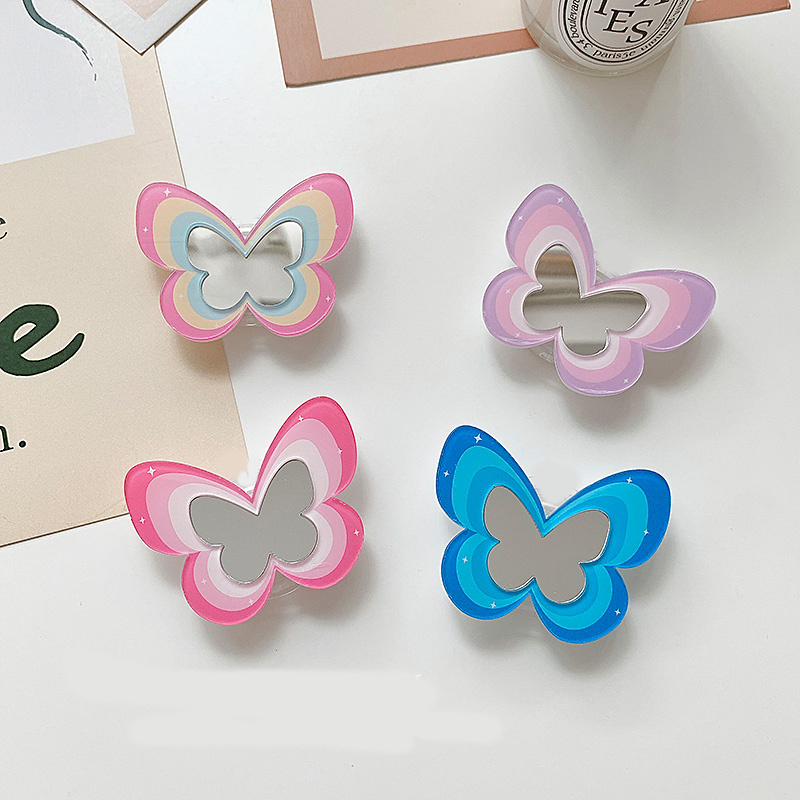 Korea Ins Cute Butterfly Mirror Girl Girl Originalità Grip Mobile Mobile Fele Ring Dalk Support Support Griptok Universal