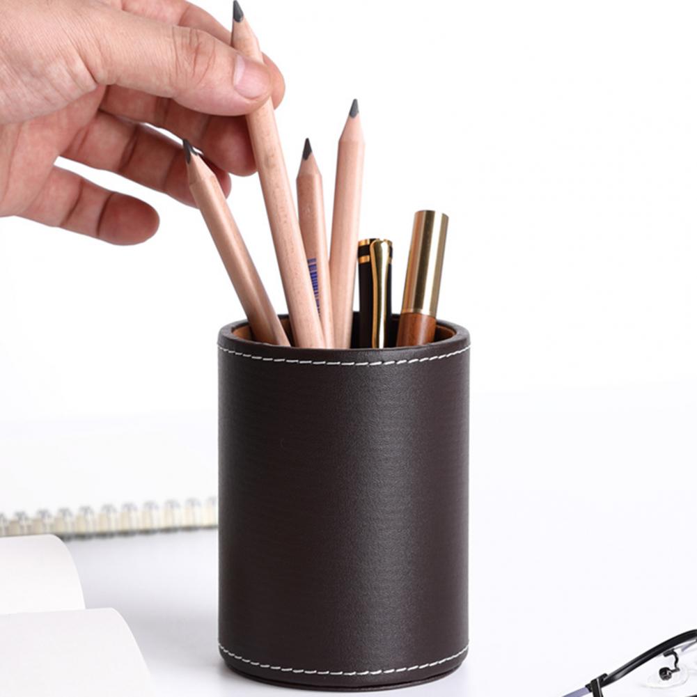 Durable Multifunctional Smooth Edge Round Pen Holder Desktop Stationery Storage Box for Home Pen Container Pencil Organizer