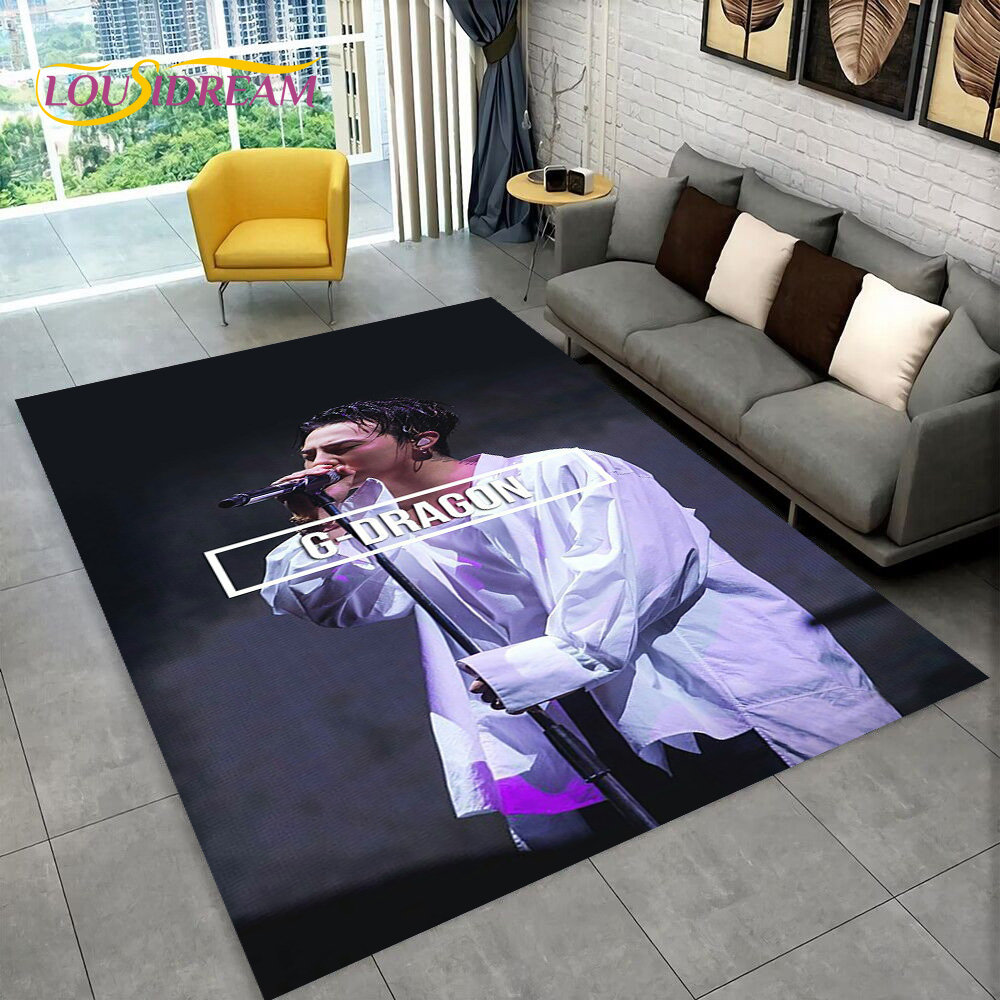 KPOP Bigbang Pop G-Dragon Singer Area Rug, tapete de carpete para casa de estar de sala de estar com decoração da cozinha do quarto de sala