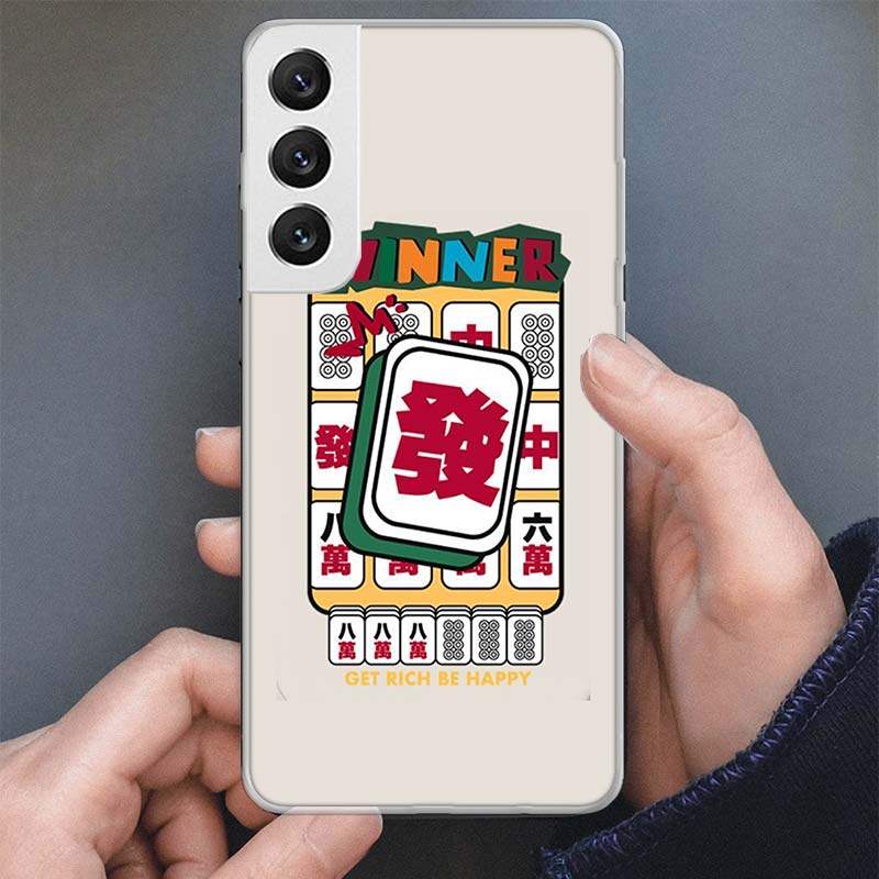 Custodia di telefono creativo Mahjong Samsung Galaxy M12 M21 M30S M31 M32 M51 M52 Nota 8 9 10 20 J4 J6 Plus J8 Silicone Soft Silicone Cover