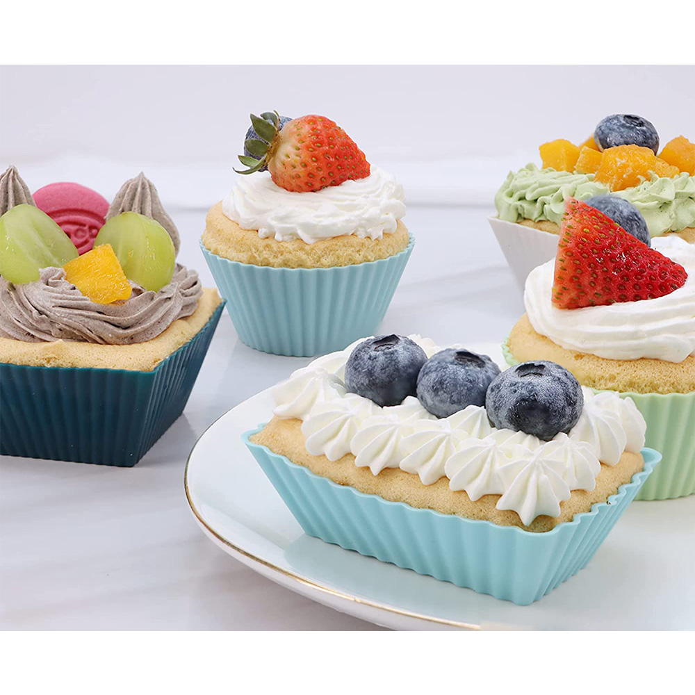 12 stks siliconen cupcake liners bakbekers anti-stick jumbo herbruikbare muffinvormen bento bundel lunchbox dividers bakkend?