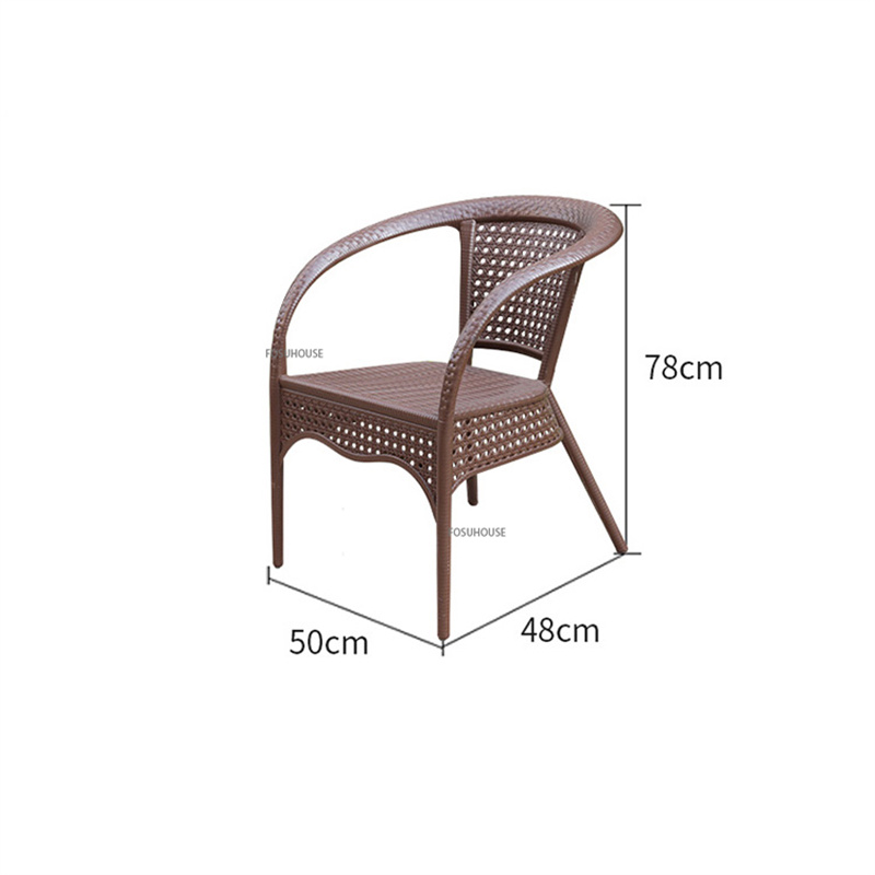 Nordic Outdoor Furniture Small Apartment Garden Small Apartment Coffee Table and Chairs Homestay Dinning Table Set Rattan Chair